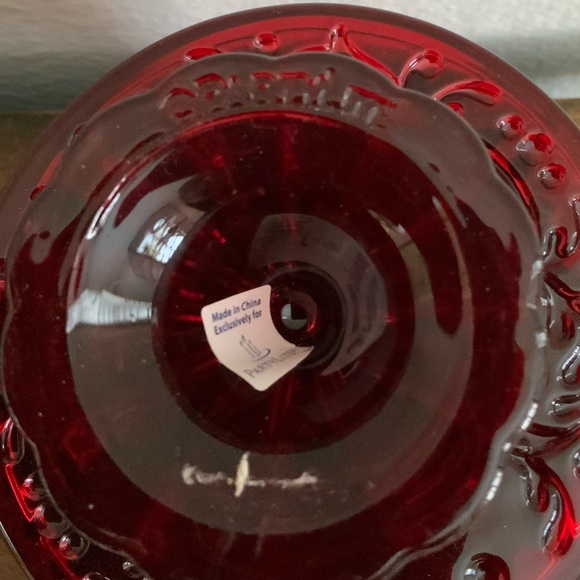 PartyLite Ruby Red Glass Empty Jar with Decorative Lid - Picture 5 of 7